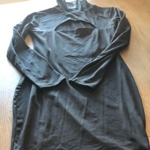 Black long sleeve midi